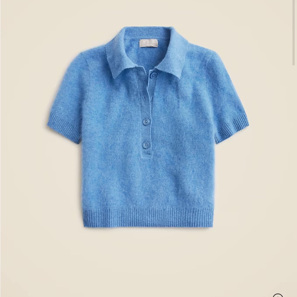 J. Crew Light Blue Short-Sleeve Polo Sweater